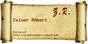 Zeiser Róbert névjegykártya